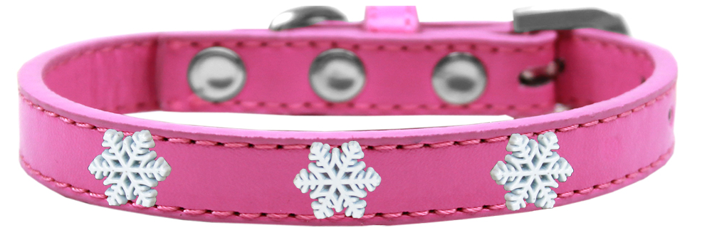 Snowflake Widget Dog Collar Bright Pink Size 12